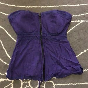 Bebe bustier with center zipper